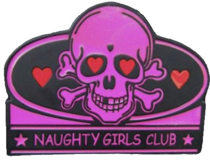 Naughty Girls Club Belt Buckle Skull Crossbones Hearts Skulls Girl Pink Buckles Belts