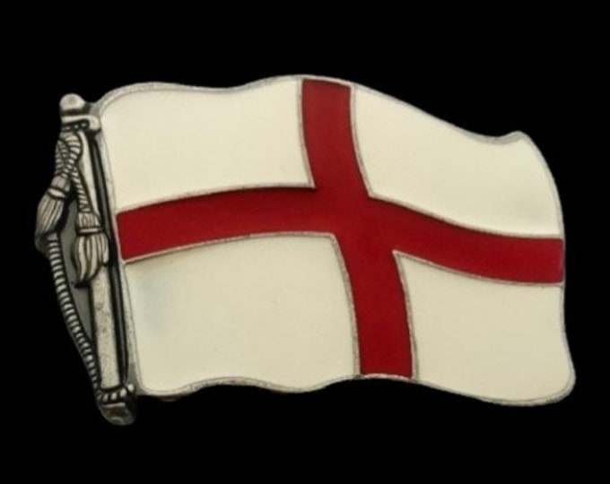 Flag of England St George's Cross Belt Buckle