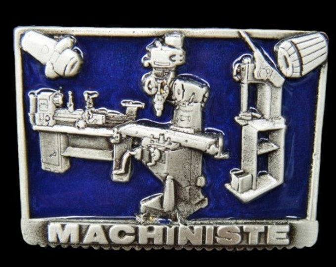 Machiniste Machine Shop Tools Pewter Profession Belt Buckle