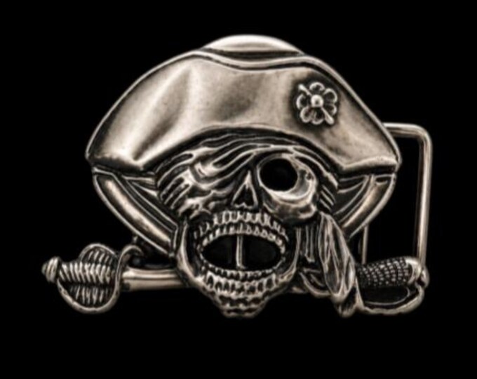 Skull Pirate Head Swords Skeletons Skulls Bones Belt Buckle Buckles
