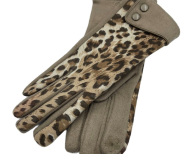 Women's Animal Print Cheetah Leopard Gloves Winter Fall