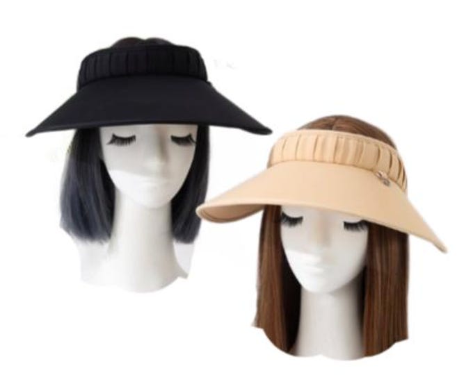 Sun Hat Summer Women Anti-UV Foldable Visor Cap Wide Brim Fashion Roll Up Hats