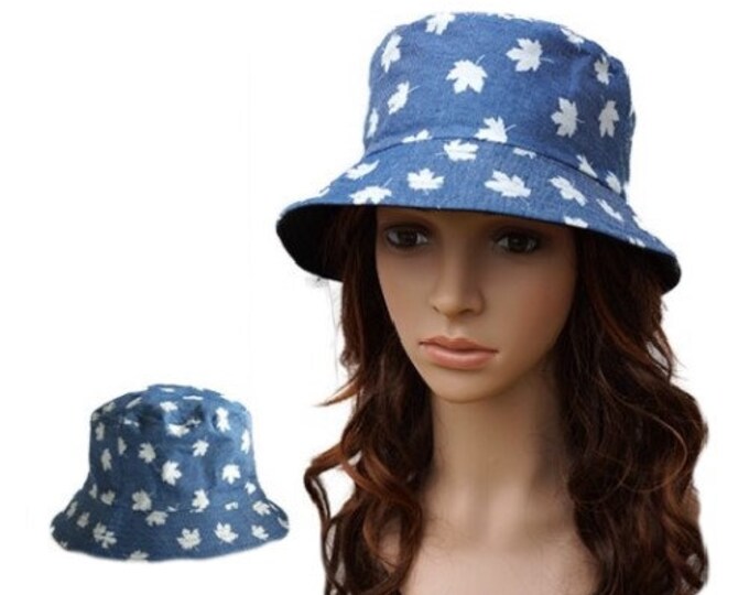 Women's Men's Bucket Reversible Hat Fishing Summer Sun Beach Cap Canada Maple Leaf