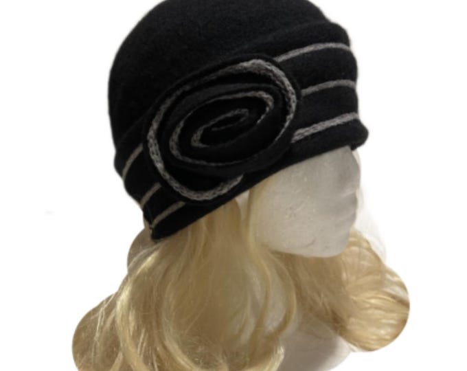 Women's Flower Winter 100% Wool Gatsby Fashion Cloche