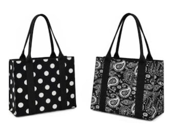 Stylish Patterned Canvas Polka Dots Paisley Tote Bags