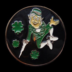 Leprechaun Four Leaf Clover Lucky Irish Shamrock Belt Buckle