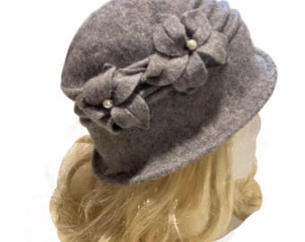 Women's Vintage Gatsby Style Wool Bucket Cloche Beanies Beret Winter Fashion Hat