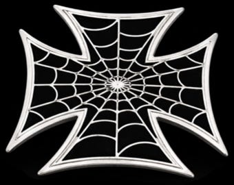 Belt Buckle Cross Spider Web Gothic Iron Crosses Belts & Buckles