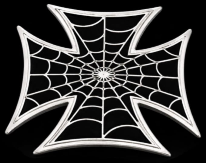 Belt Buckle Cross Spider Web Gothic Iron Crosses Belts & Buckles