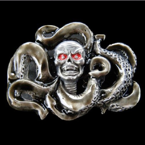 Belt Buckle Octopus Sea Creature Human Skull Monster Giant Squid Buckles Belts