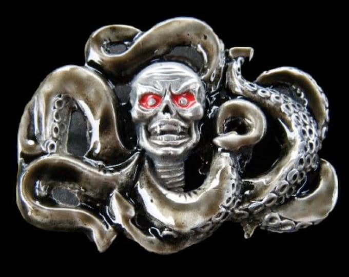 Belt Buckle Octopus Sea Creature Human Skull Monster Giant Squid Buckles Belts