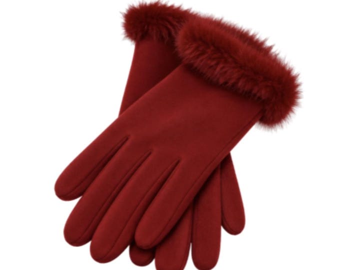 Women's Fashion Gloves Faux Fur Trim Winter Fall