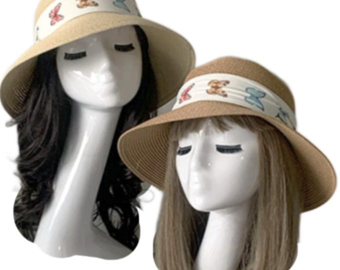 Women's Butterly Ribbon Straw Summer Hat Fashion