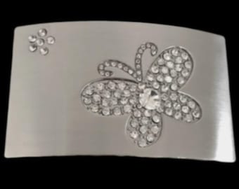 Butterfly Rhinestone Fashion Belt Buckle