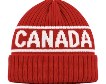 Canada Flag Canadian Maple Leaf Red Ski Hat Tuque Beanie Chapeau