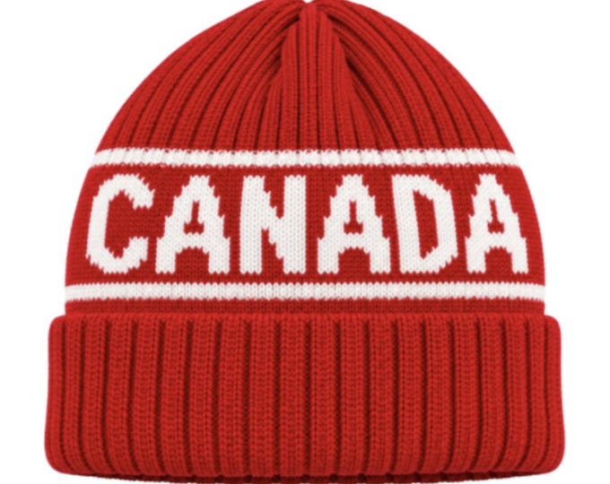 Canada Flag Canadian Maple Leaf Red Ski Hat Tuque Beanie Chapeau