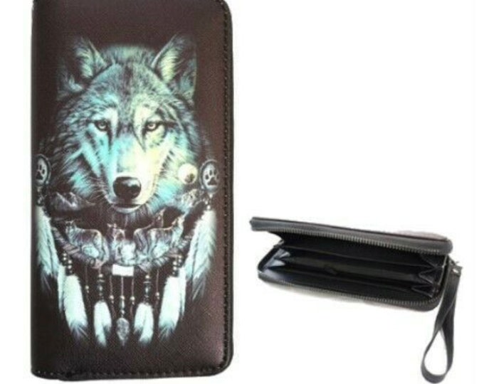 Wind Catcher Wolf Fashion Women's Zipper Clutch Wallet