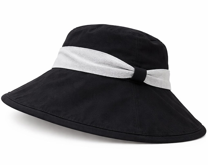 Women's Anti-UV Fashion Wide Brim Summer Beach Cotton Sun Bucket Hat