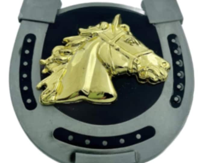Horse Head Horseshoes Western Rodeo Cowboy Belt Buckle Boucle De Ceintures