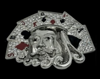 King Belt Buckles Casino Playing Cards Gambling Gambler Royal Flush