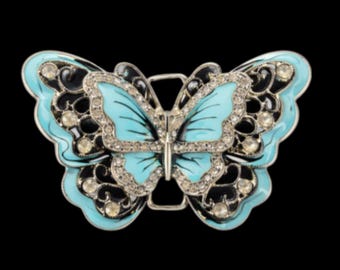 Butterfly Belt Buckle Rhinestones Women's Fashion Buckles