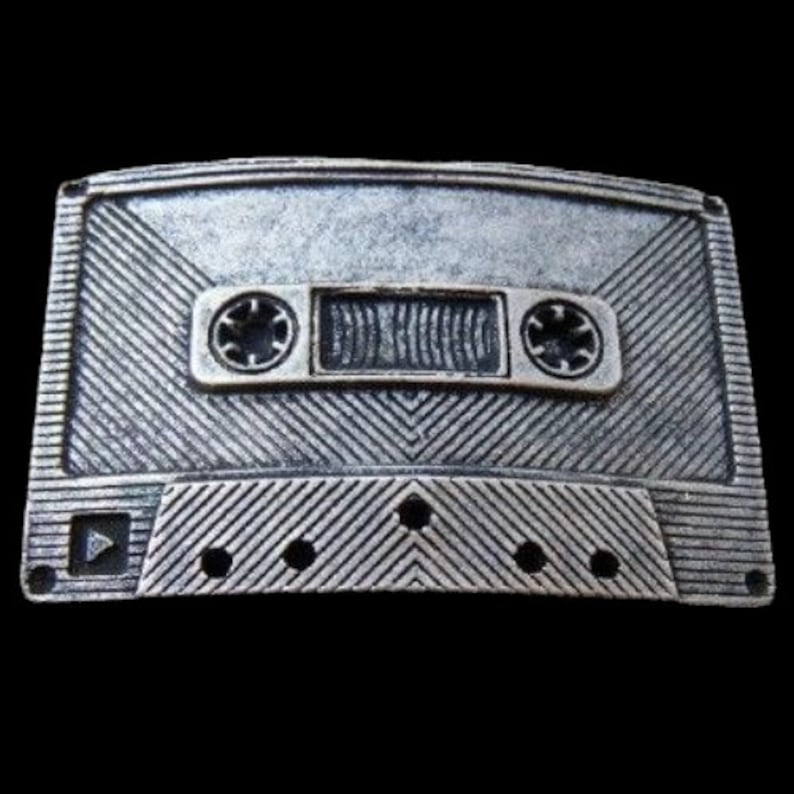 Belt Buckle Tape Cassette Player Retro Tape Deck Recorder Music Cassettes Buckles image 2