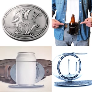 Gone Fishing Belt Buckle Fish Fisherman Beverage Can Beer Bottle Holder Buckles Belts