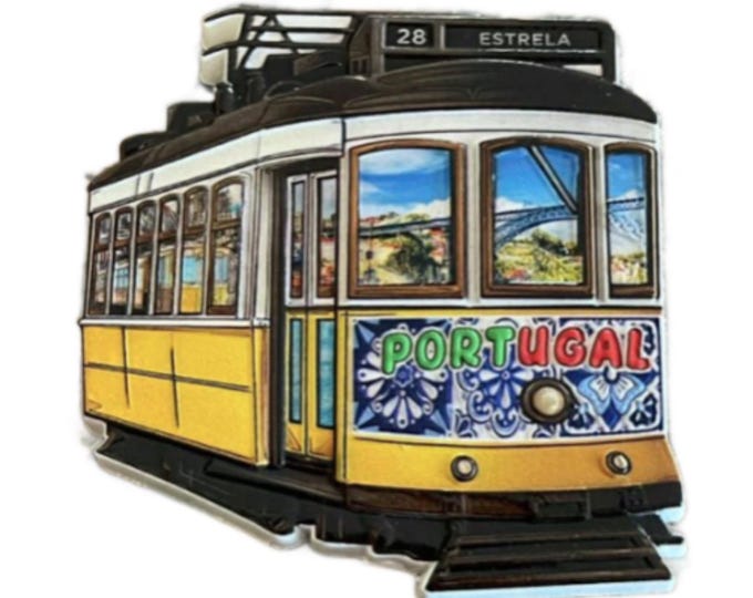 Portugal Estrella Lisbon Lisboa Yellow 28 Tram Fridge Magnet Souvenir