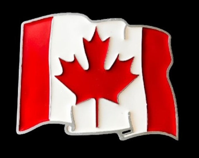 Canada Canadian Flag Maple Leaf Belt Buckle Buckles Buckles