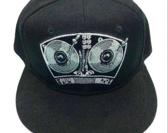 DJ Turntables Adjustable One Size Fits All Baseball Embroidered Cap Hat