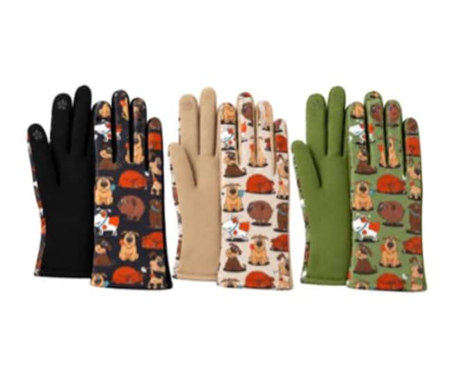 Women's Touchscreen Winter FashionWith Dogs Gloves