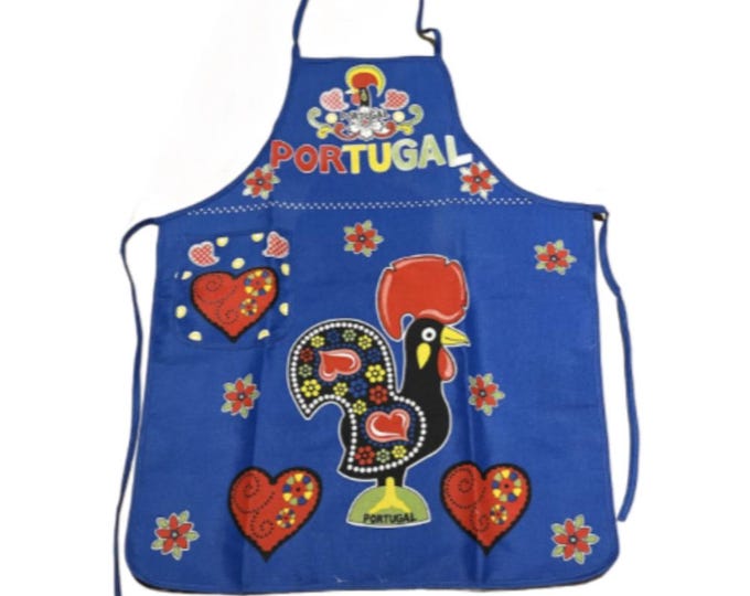 100% Cotton Portuguese Rooster Galo de Barcelos Kitchen Made in Portugal Apron