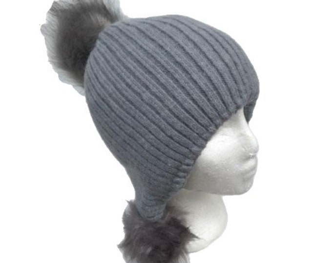 New Winter Women's Faux Fur Colorful POM POM Ball Beanies Hat