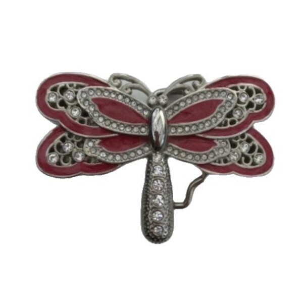 Pink Rhinestone Dragonfly Fashion Insect Belt Buckle Boucle De Ceinture