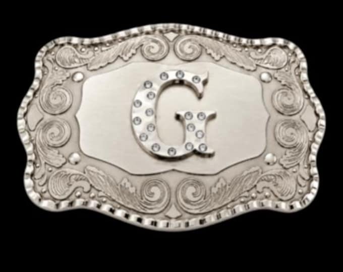Letter G Initial Monogram Name Initials Letters Alphabet Big Belt Buckle Buckles