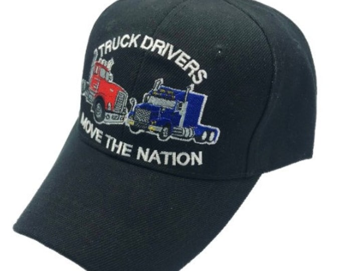 New Truck Drivers Move The Nation Embroidered Baseball Ball Cap Hat Black