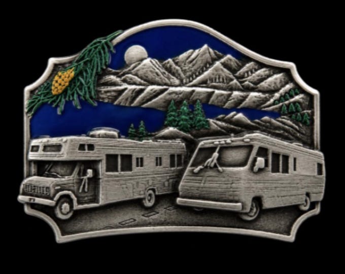 Camping Trailer Belt Buckle Campers Park Camp Trail Sites Trucks Belt Buckles Belt