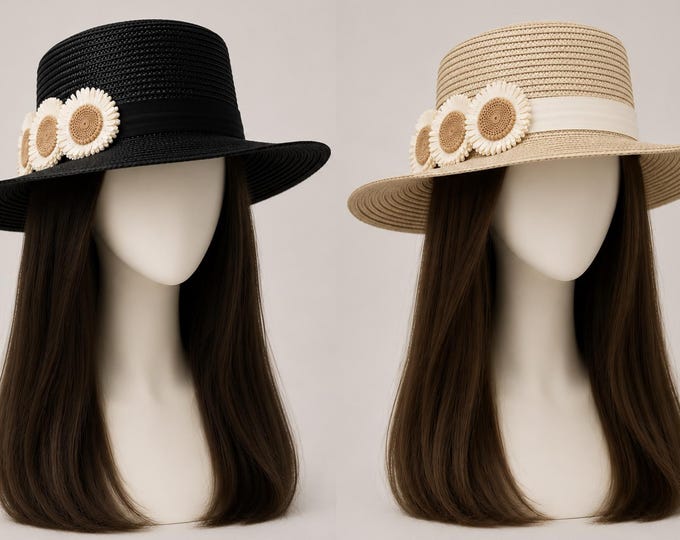 Summer Floppy Straw Hat Women Ladies Wide Brim Beach Hat Sun Foldable Cap