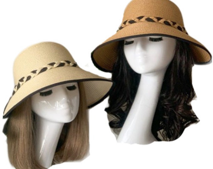 Summer Autumn Floppy Straw Hat Women Ladies Wide Brim Beach Hat Sun Foldable Cap