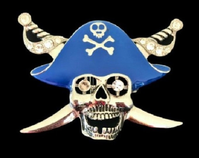 Pirate Skull Head Sword Human Skull Crossbones Belt Buckle Buckle