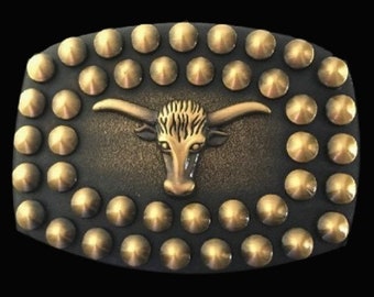 Longhorns Bull Cow Steer Ranch Farm Western Belt Buckle Buckles