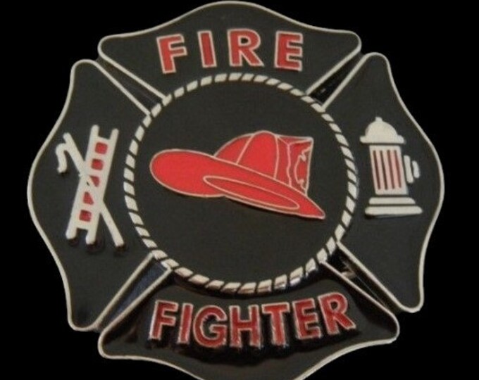 Belt Buckle Fireman Firefighter Firemen Fire Red Helmet Dept. Buckle Belts