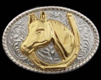 Horse Belt Buckle Western Horseshoe Rodeo Cowboy Horses Big Buckles Belts