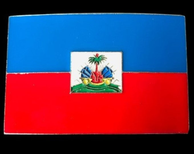 Haiti Haitian Island National Flag Cool Big Belt Buckle Boucle Ceinture Belts