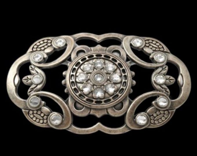 Rhinestone Flower Western Girl Women's Belt Buckle Belts Buckles