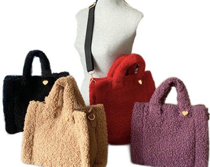 The Tote Bag Fluffy Sherpa Handbag Purse Women's Fashion