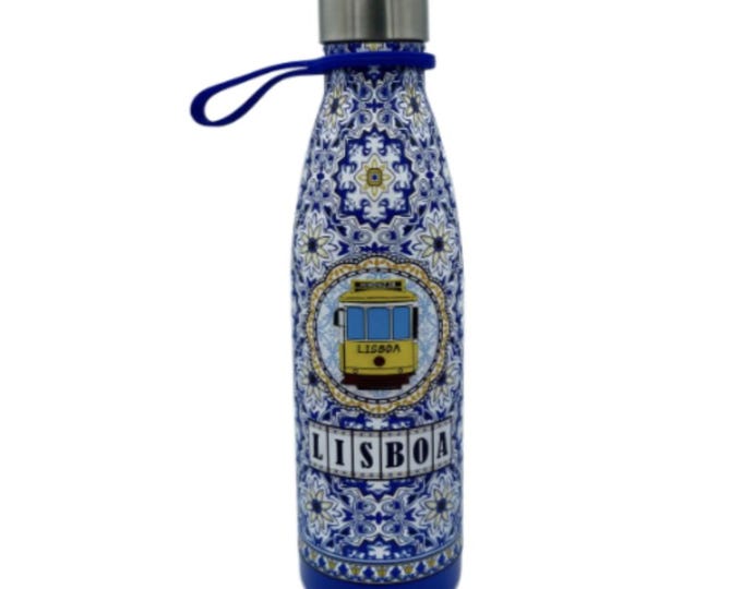 Lisboa Lisbon Landmarks Stainless Steel Insulated Portugal Souvenir Water Bottle