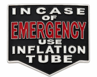 In Case Of Emergency Use Inflation Tube Fun Party Belt Buckle Buckles