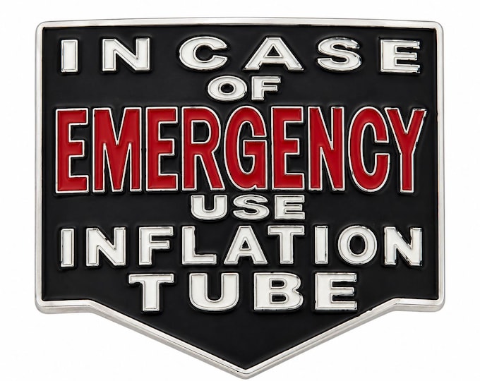 In Case Of Emergency Use Inflation Tube Fun Party Belt Buckle Buckles