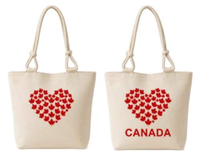 Canada Mapleleaf Handbag Shopping Travel Tote Shoulder Hearts Beach Summer Bag